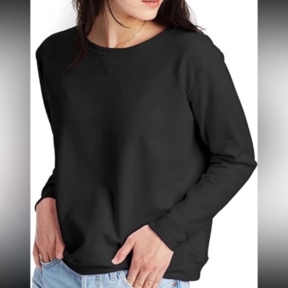 Hanes ComfortSoft™ EcoSmart® Crewneck Sweatshirt Ebony Black Small (4-6)